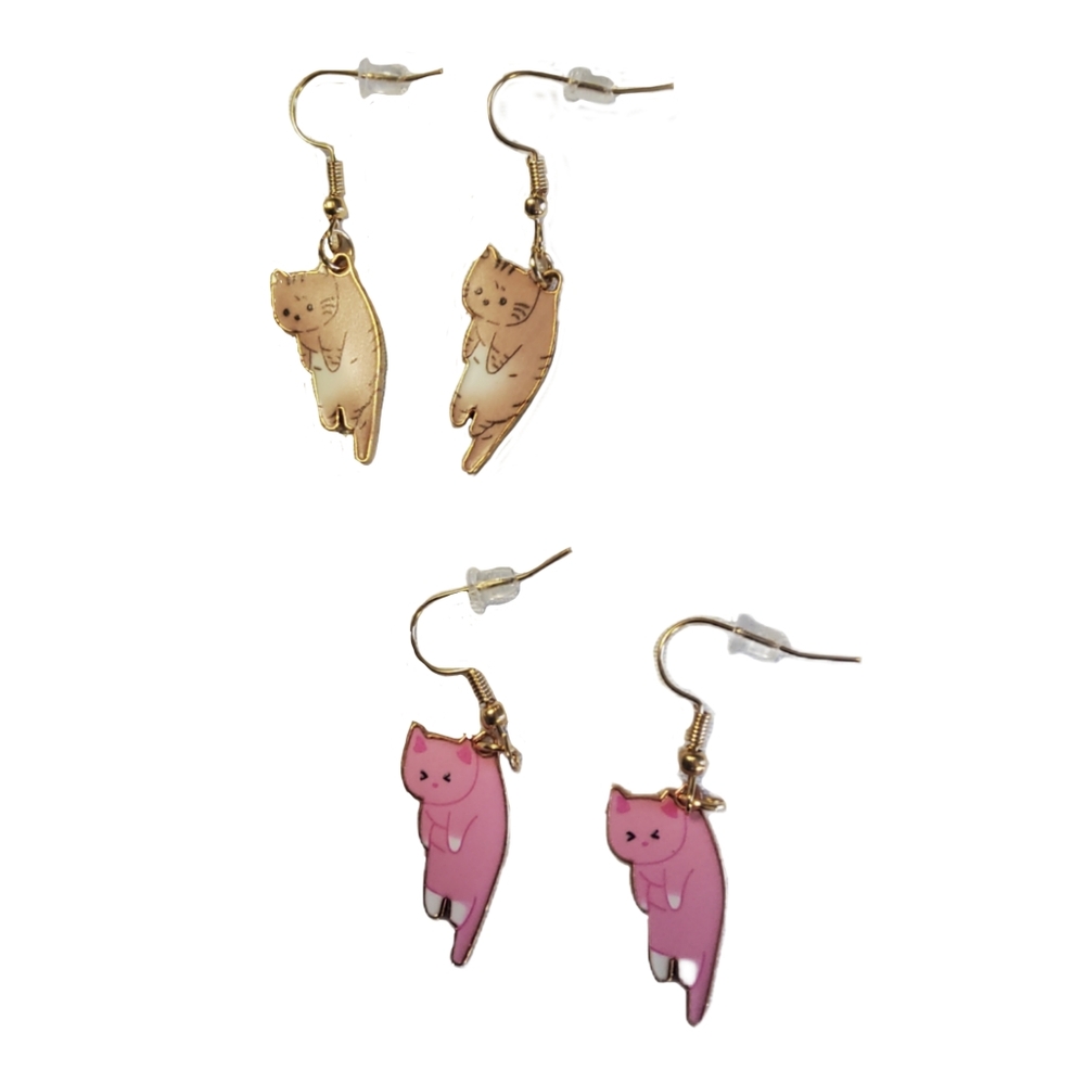 Hanging Cat Dangle Earrings Set - Picture 9 of 16